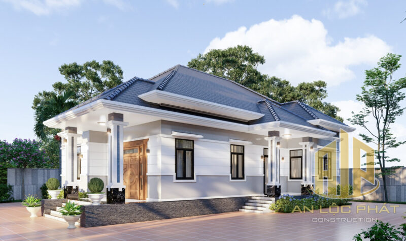 Thiết Kế Mẫu Nhà Cấp 4 Đẹp Mái Nhật 3 Phòng Ngủ 9x15 1 nhà cấp 4 đẹp mái nhật